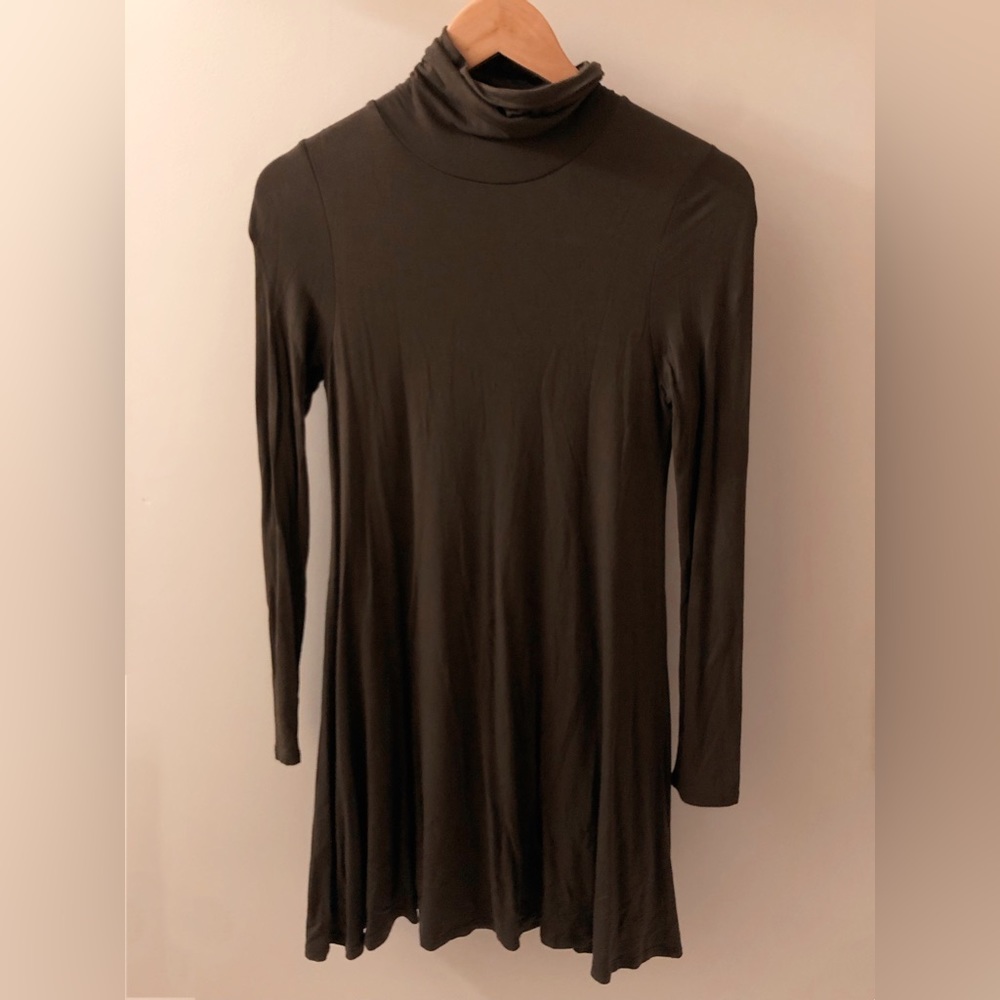 Lulus Army Green Turtleneck Dress